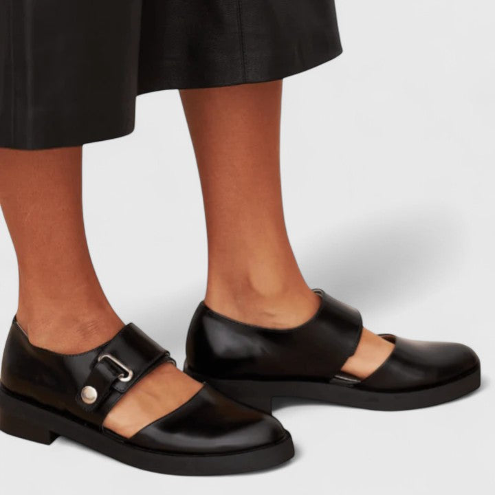 Stylish ladies’ shoes displayed on a plain background with a polished everyday look.