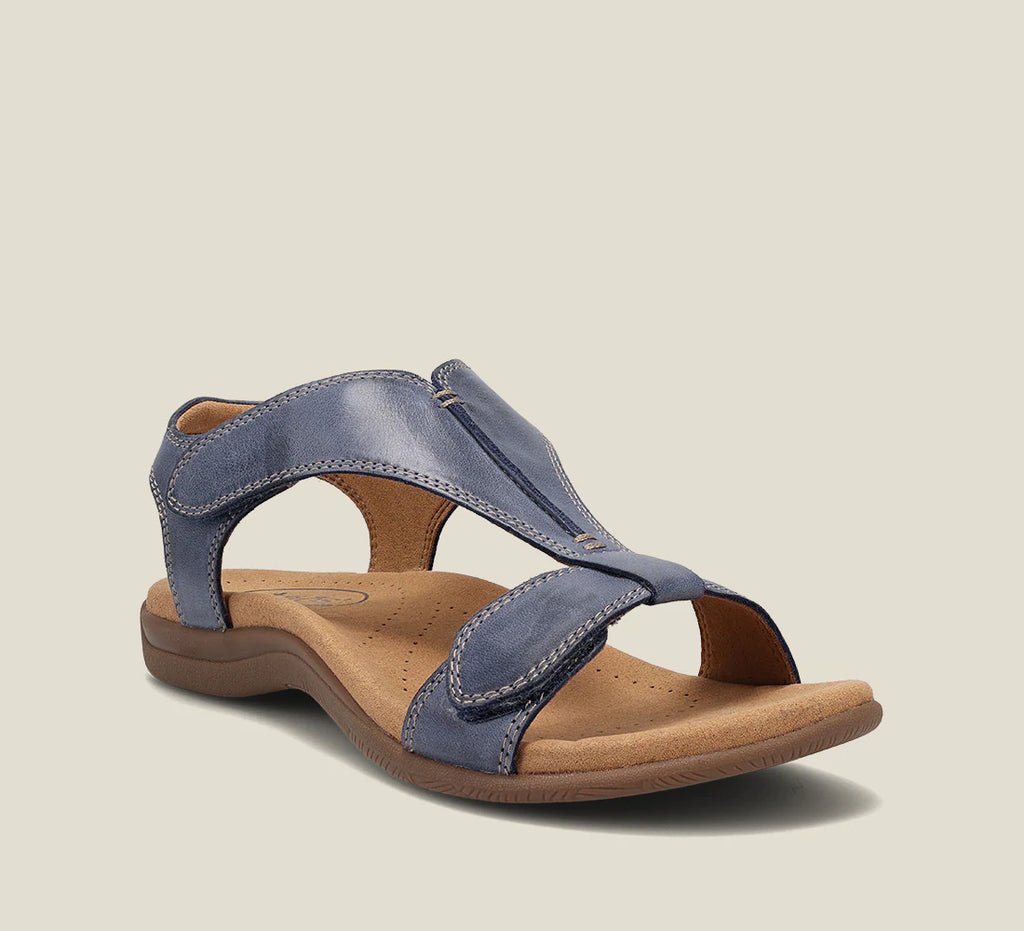 Breathable warm-weather sandals on a plain background.