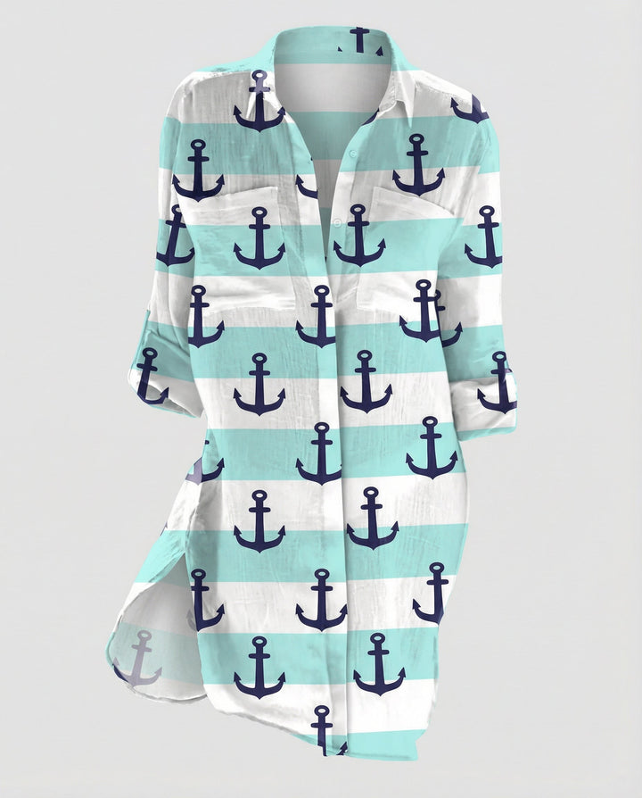 Breathable beach blouse with loose everyday fit.