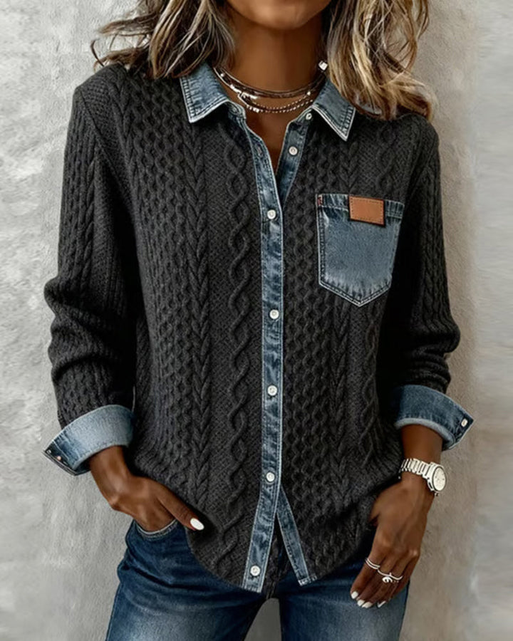 Eadie | Fashion Long-Sleeve Shirt with Front Pocket