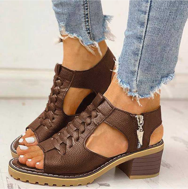 Coravyn | Stylish Elegance Sandals with Supportive Heel