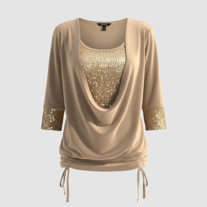 Relaxed blouse with subtle sparkling accents.