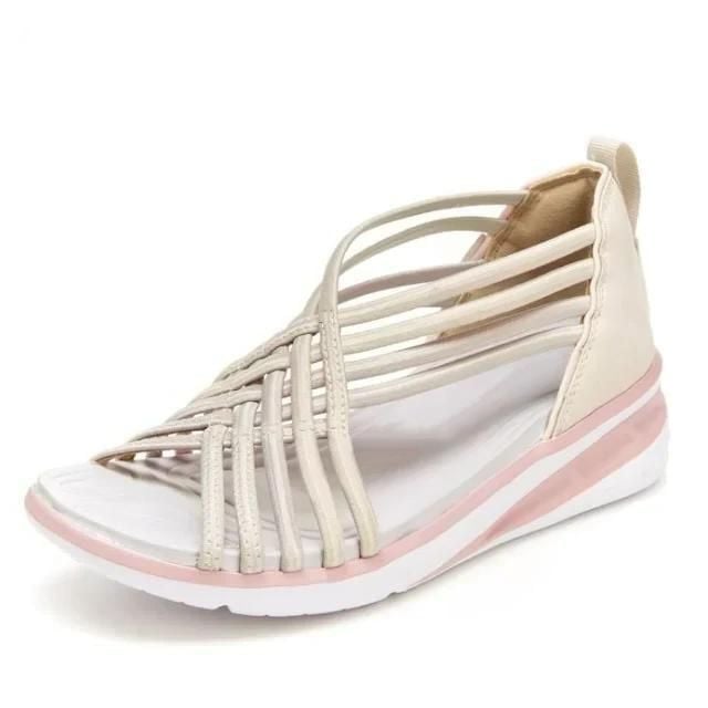Lightweight sandals on a plain background.