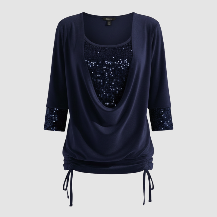 Soft-touch blouse with long sleeves and shimmer detail.