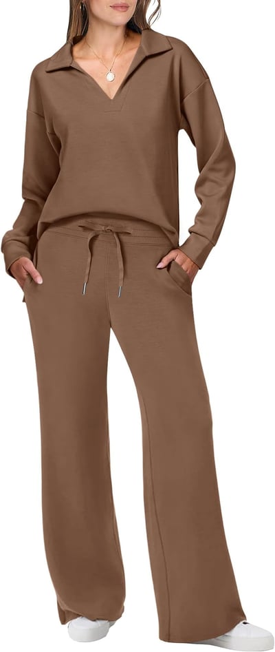Female in a casual jogging suit set designed for everyday wear.