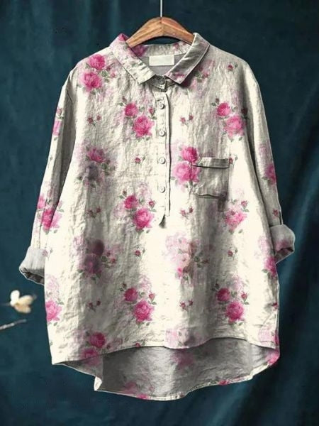 A floral print top with a refined silhouette.