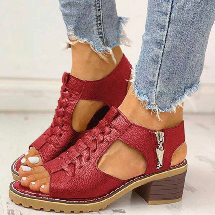 Coravyn | Stylish Elegance Sandals with Supportive Heel