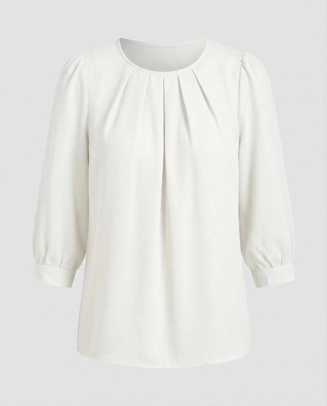 Long sleeve satin blouse with a subtle sheen.