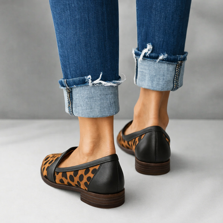 Woman wearing versatile loafers styled for everyday outfits.
