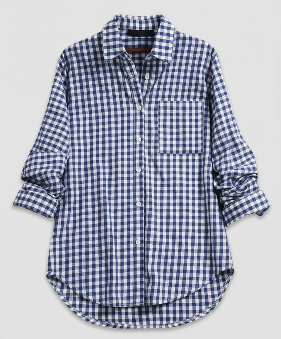 Casual oversized shirt blouse against a plain background.