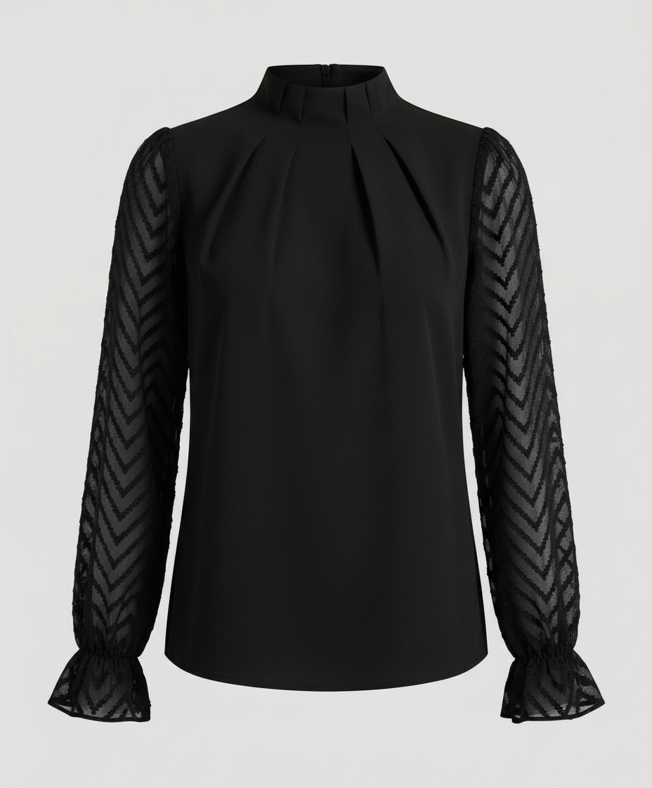 Classic long-sleeved top on a plain background.