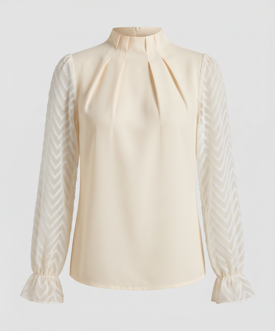 An elegant fitted top with long sleeves.
