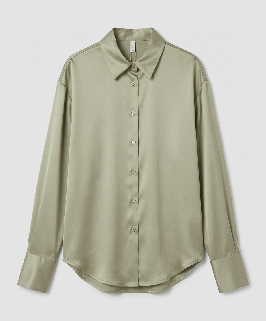 Vintage-style blouse with elegant drape.
