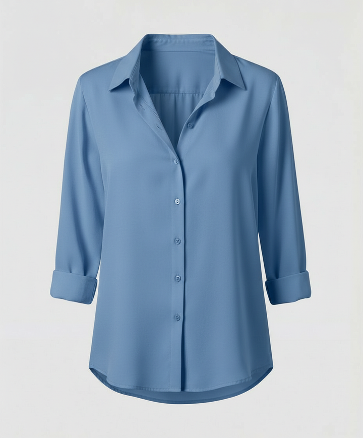 Breathable long sleeve blouse with elegant styling.