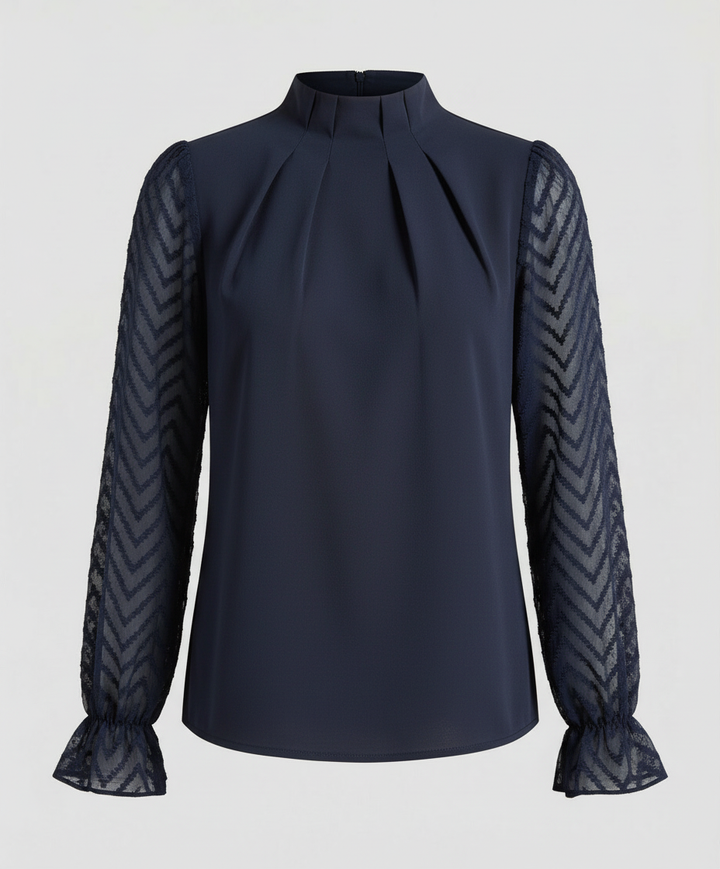 Sophisticated long-sleeved top with clean detailing.