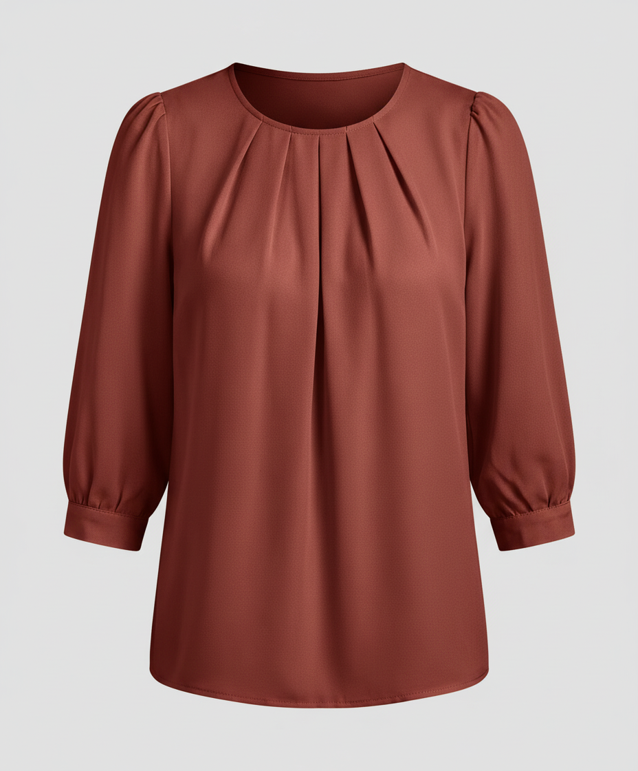 Bouse with a flattering draped shape.