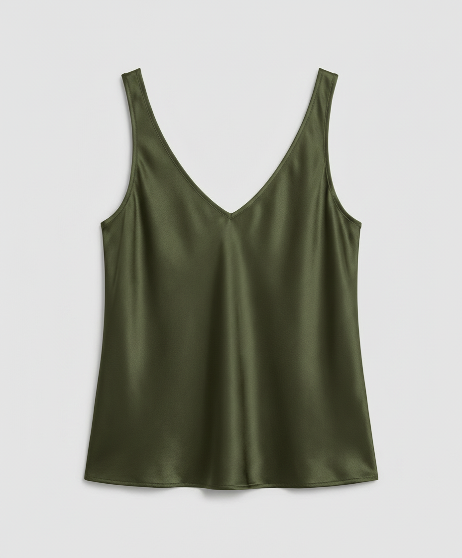 Lightweight silk camisole against a plain background.