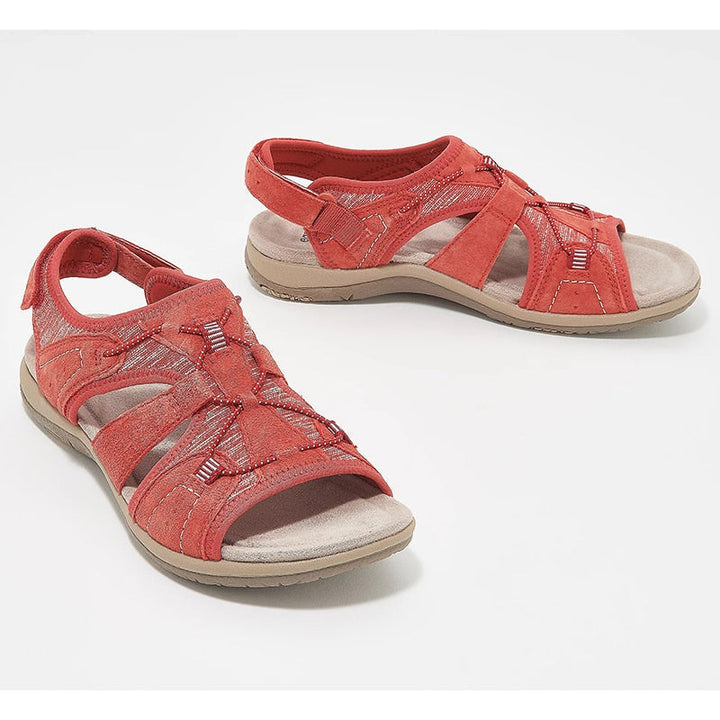 Daily wear walking sandals on a plain background.