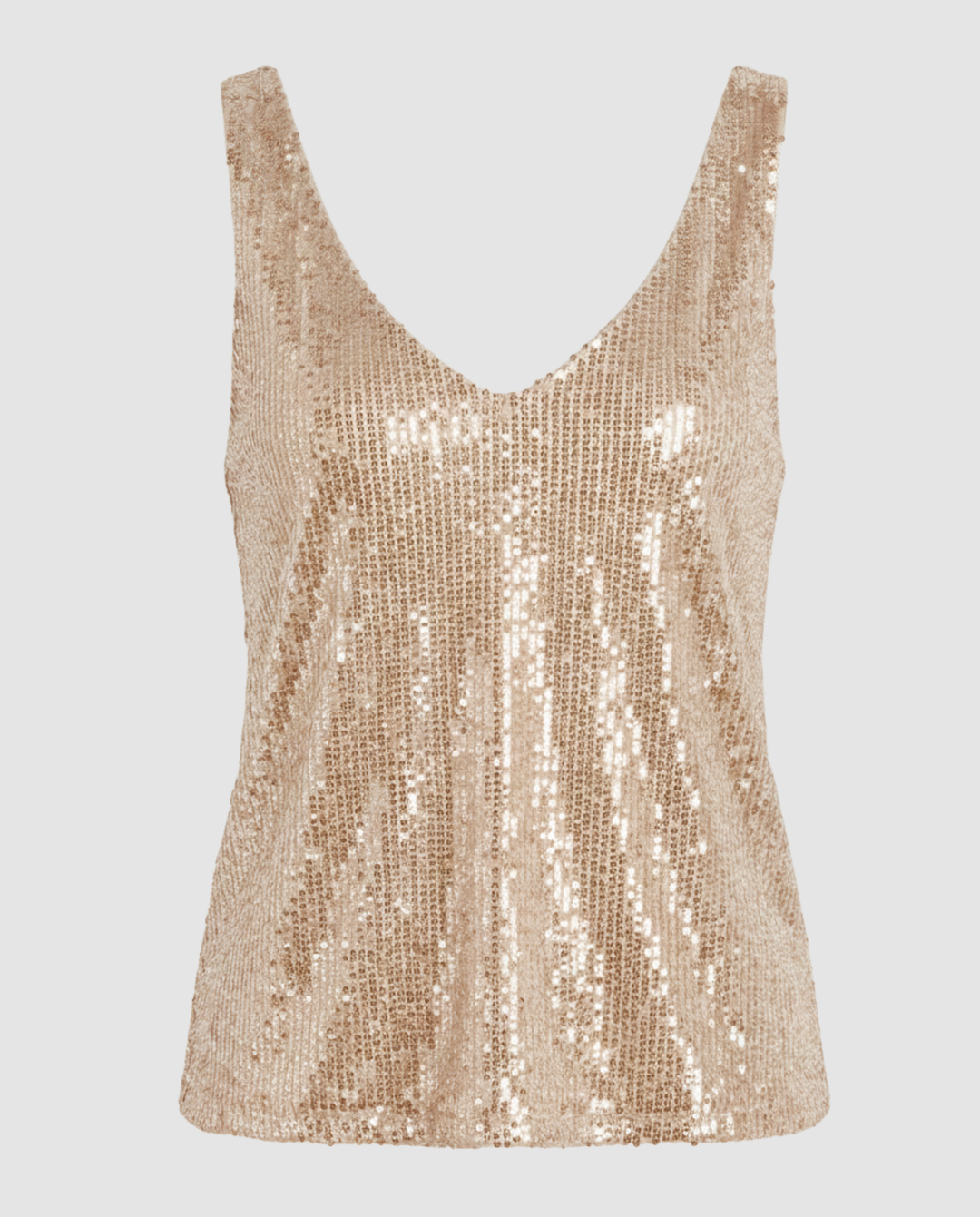 Relaxed fit sequin top with elegant styling.