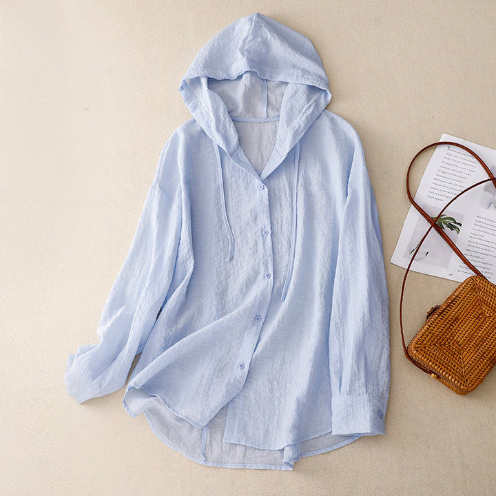 A casual hooded layering piece with a loose silhouette.