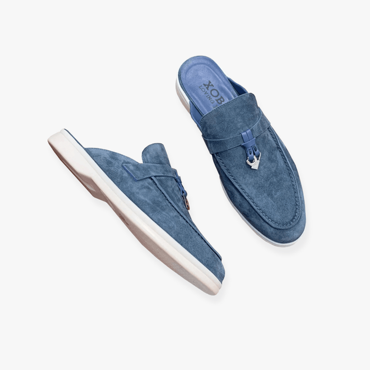 Easy slip-on mule shoes with casual outfit styling.
