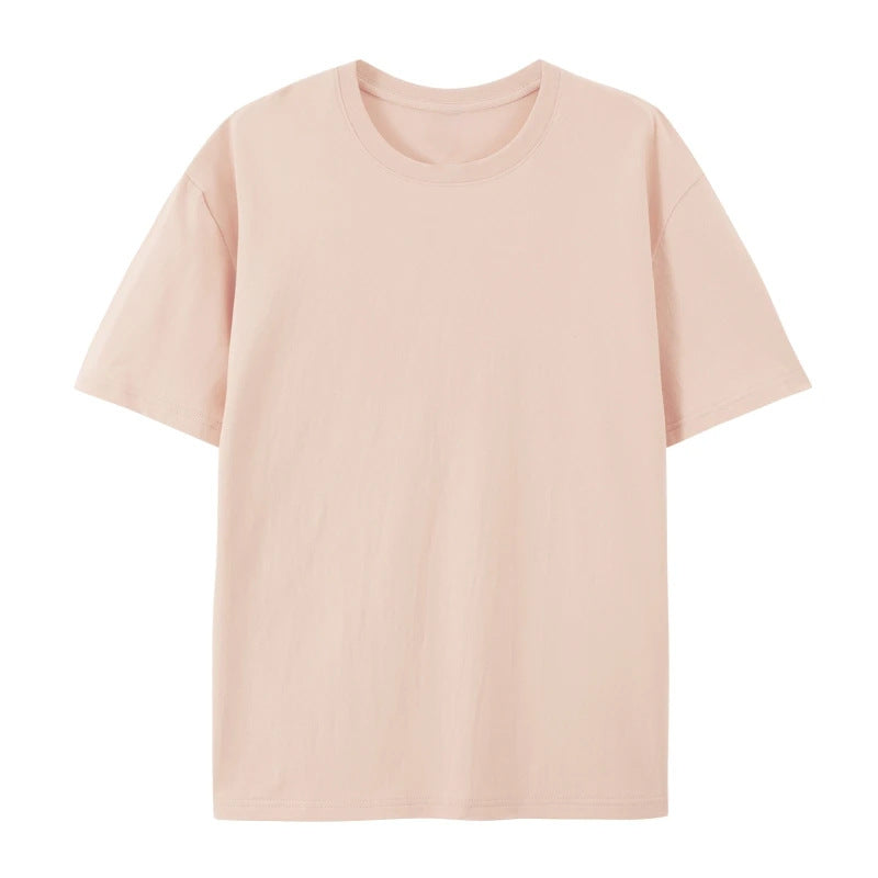 Casual oversized cotton tee on a plain background.