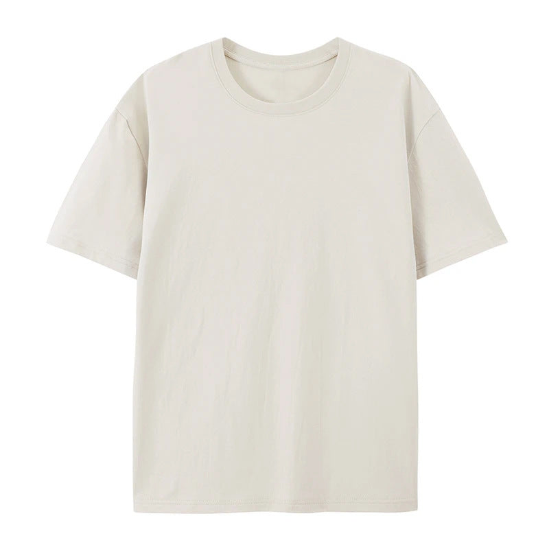 Breathable cotton T-shirt with a loose fit.