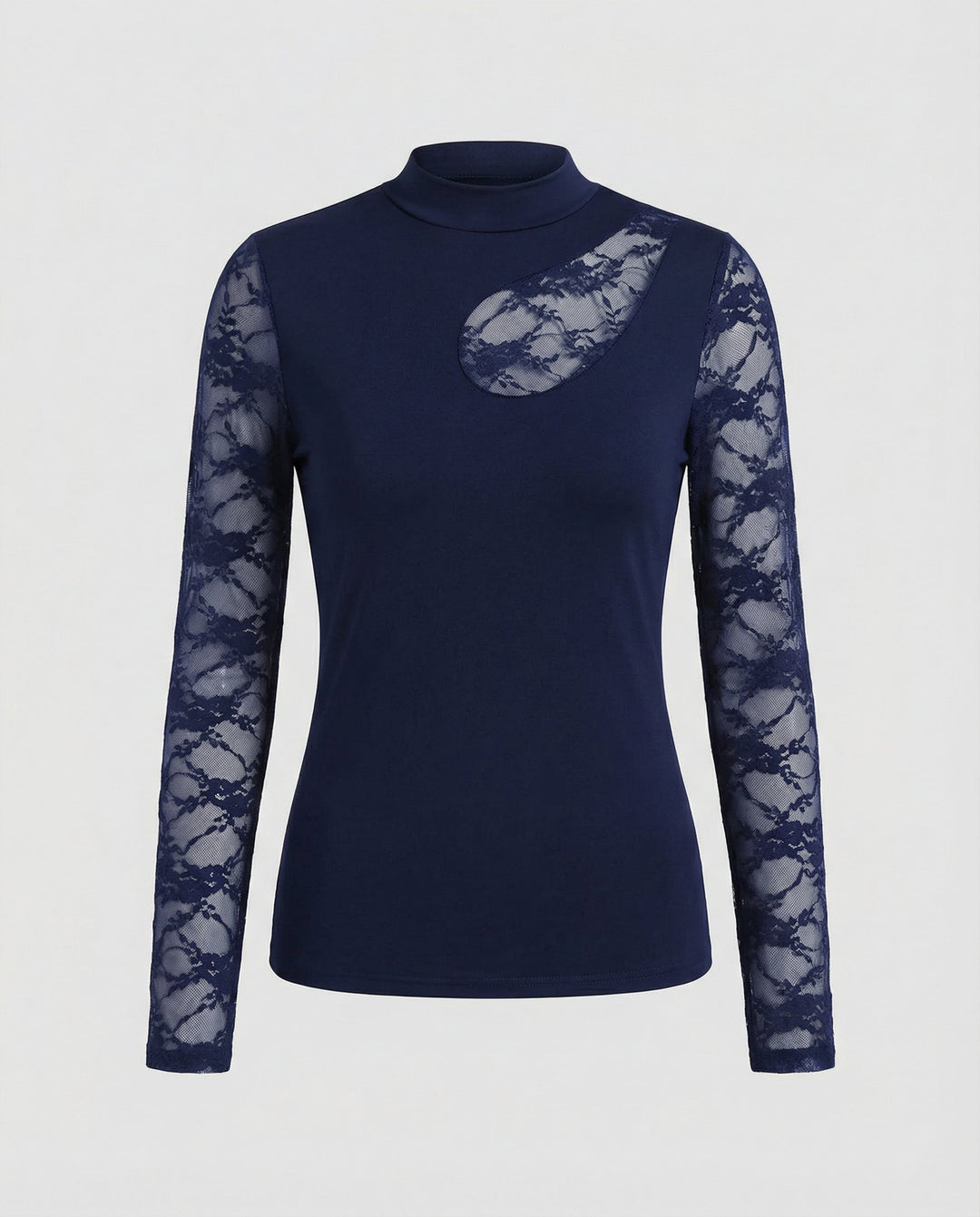 Fitted animal print top with transparent long sleeves.