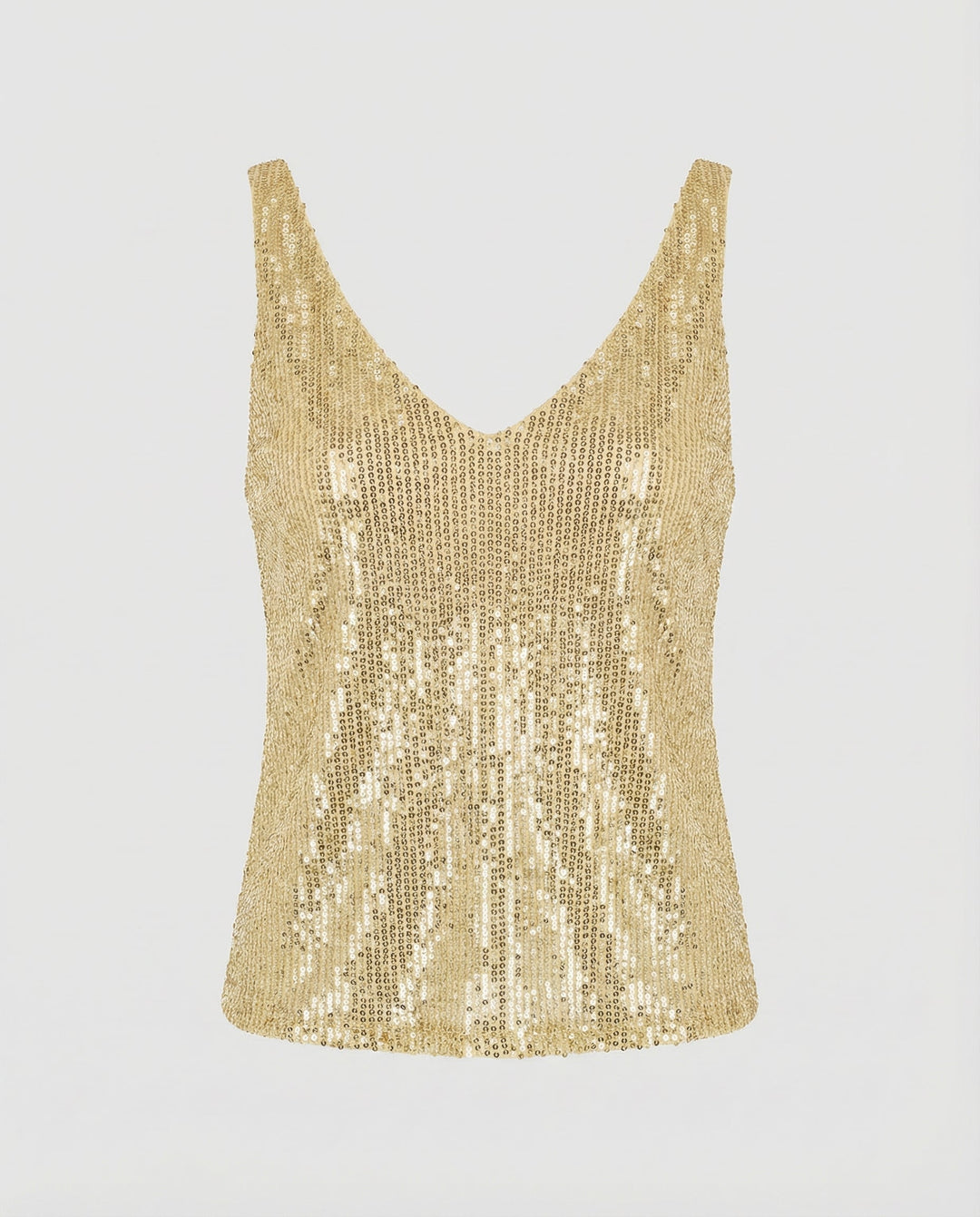 Shimmering party top on a plain background.