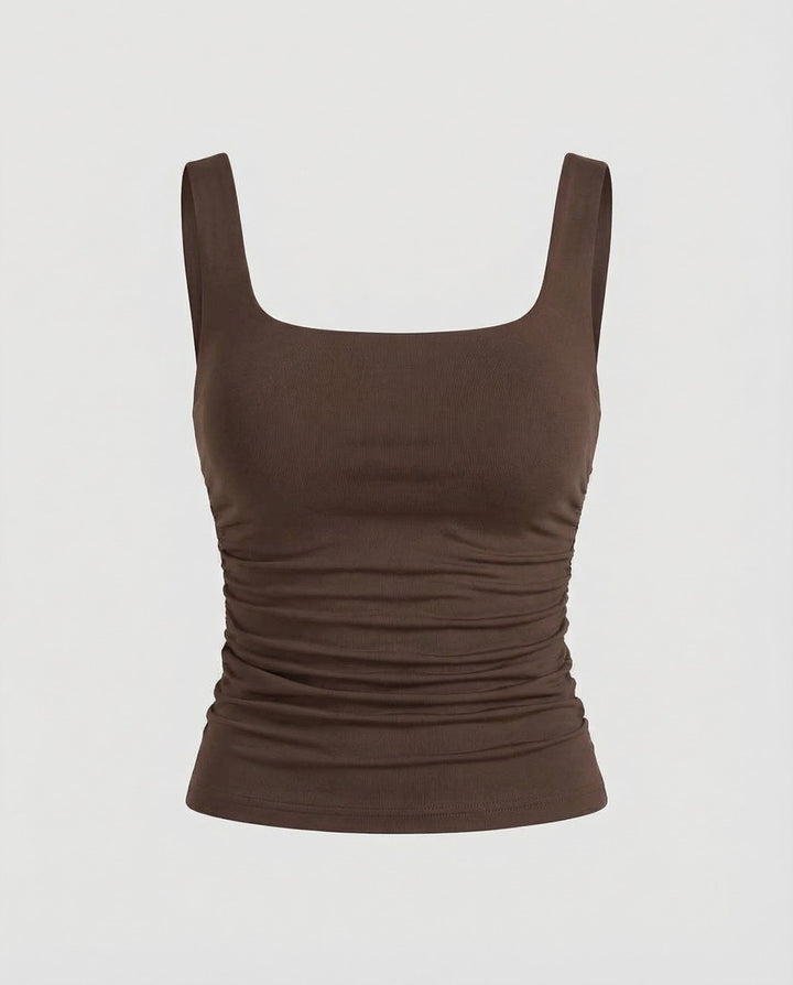 Fitted women’s top styled with a clean neckline.