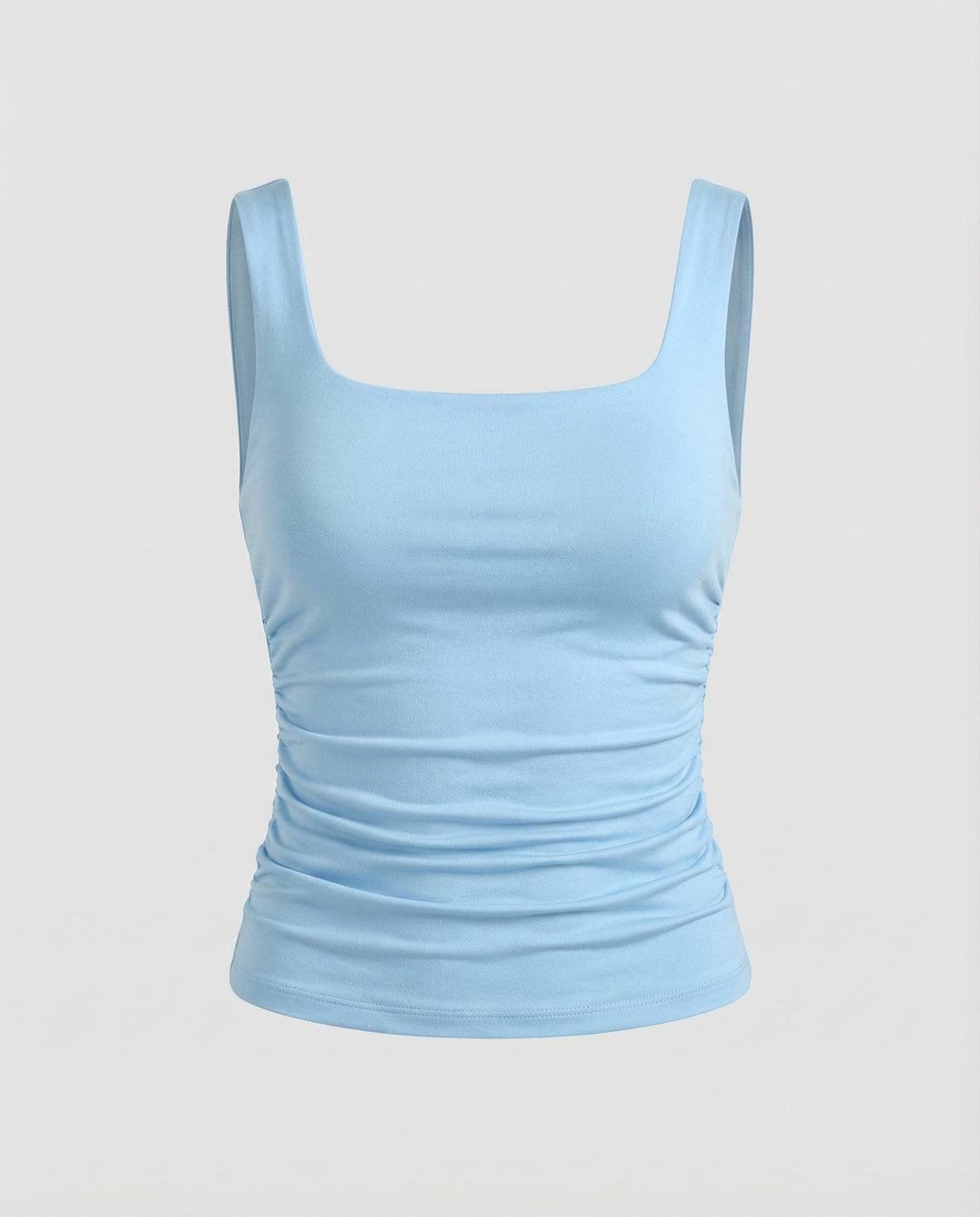 Square neckline top with a modern fitted shape.