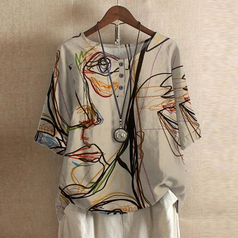 Long floral dress for daytime occasion styling.