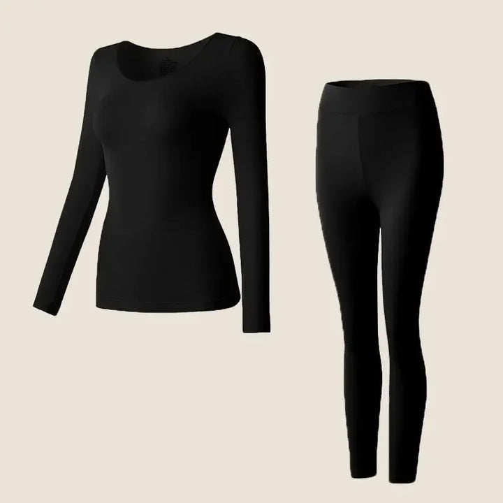 Slim thermal outfit with a simple round neckline.