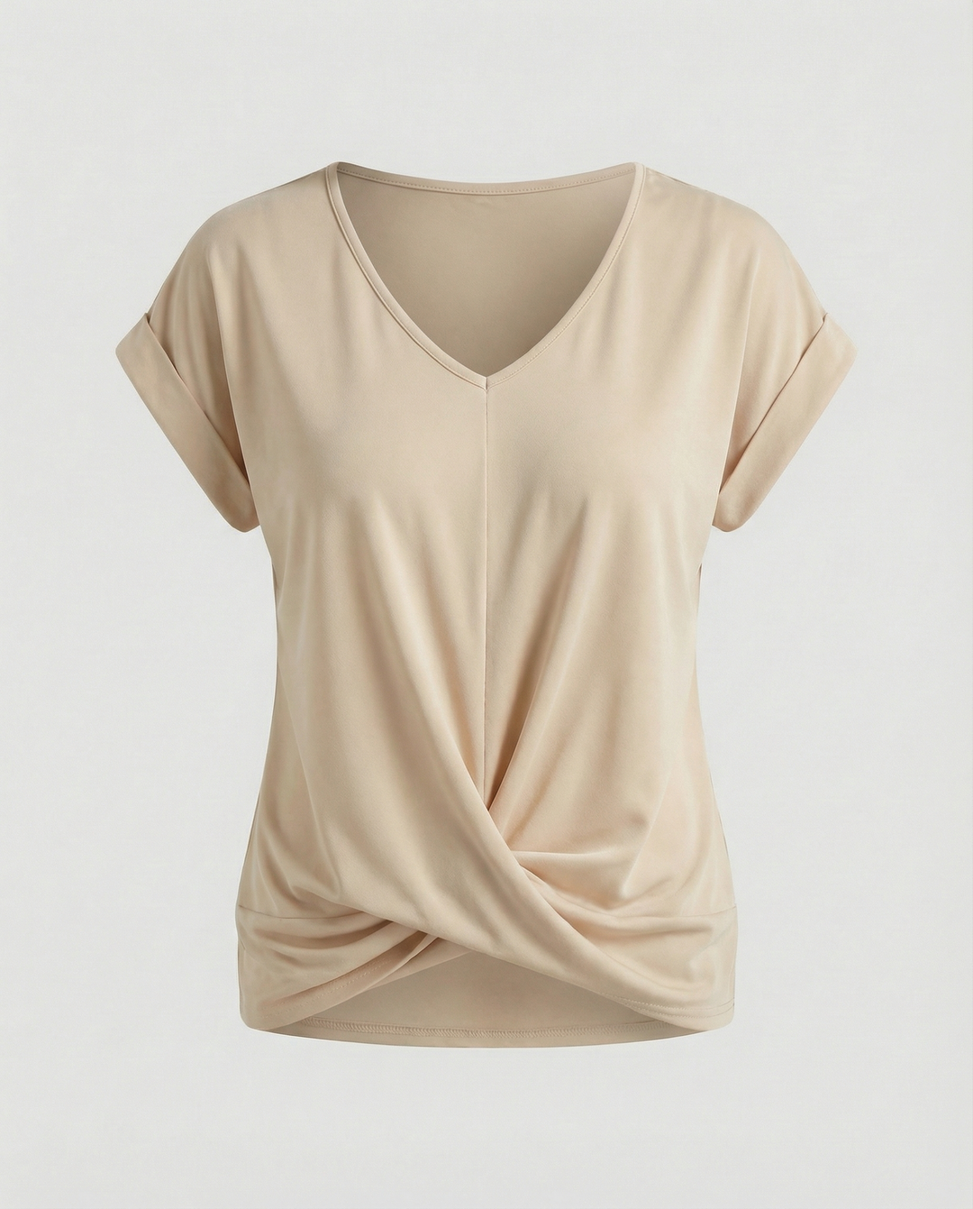 Relaxed V-neck blouse with short sleeves.