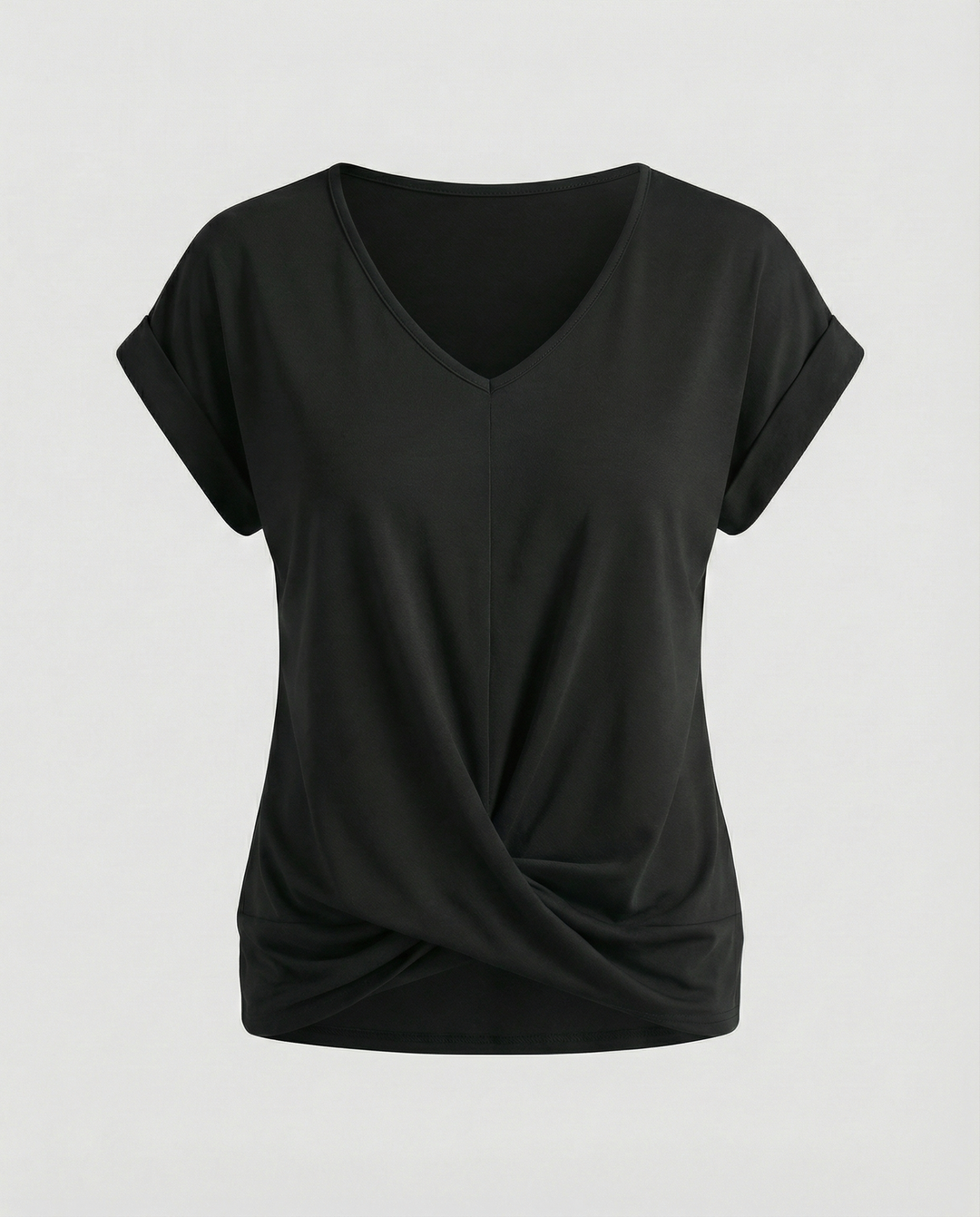 Lightweight short sleeve blouse with clean detailing.