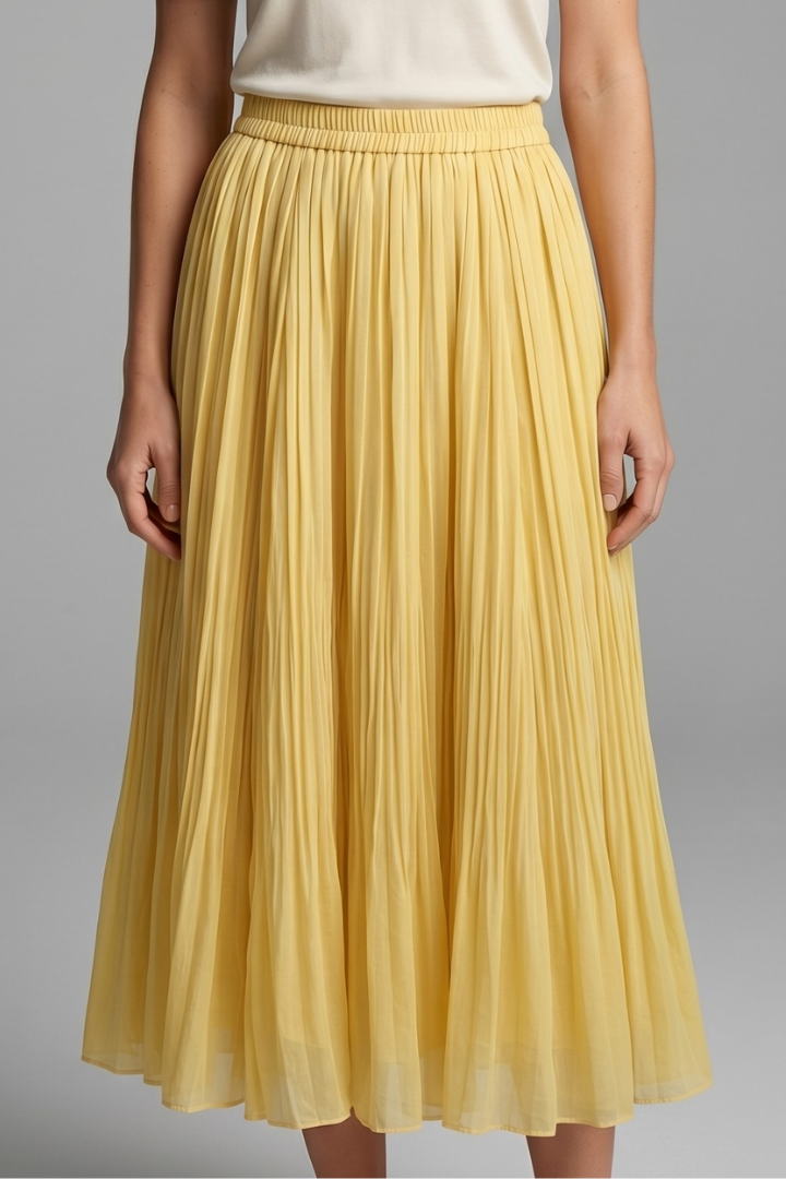 Brexley | Women Pleated Skirt with Elastic Waistband