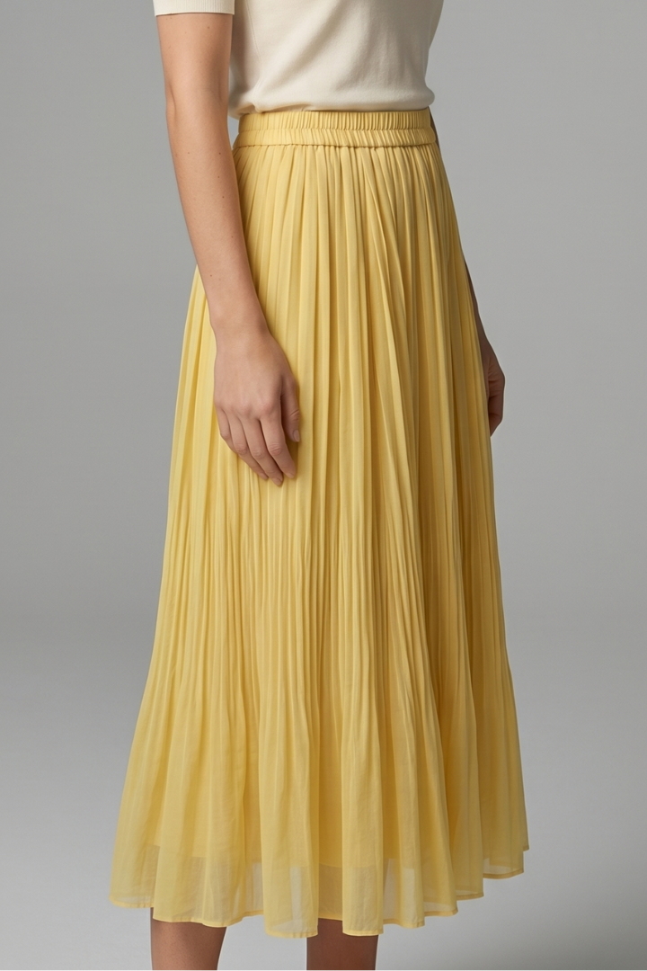 Brexley | Women Pleated Skirt with Elastic Waistband