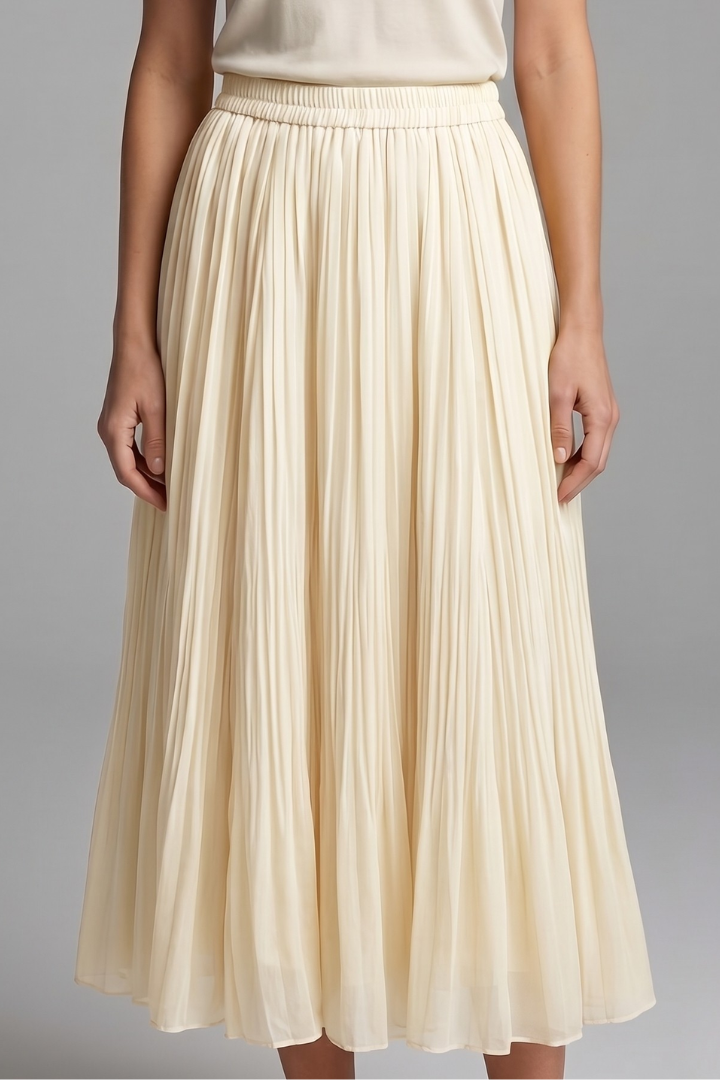 Brexley | Women Pleated Skirt with Elastic Waistband