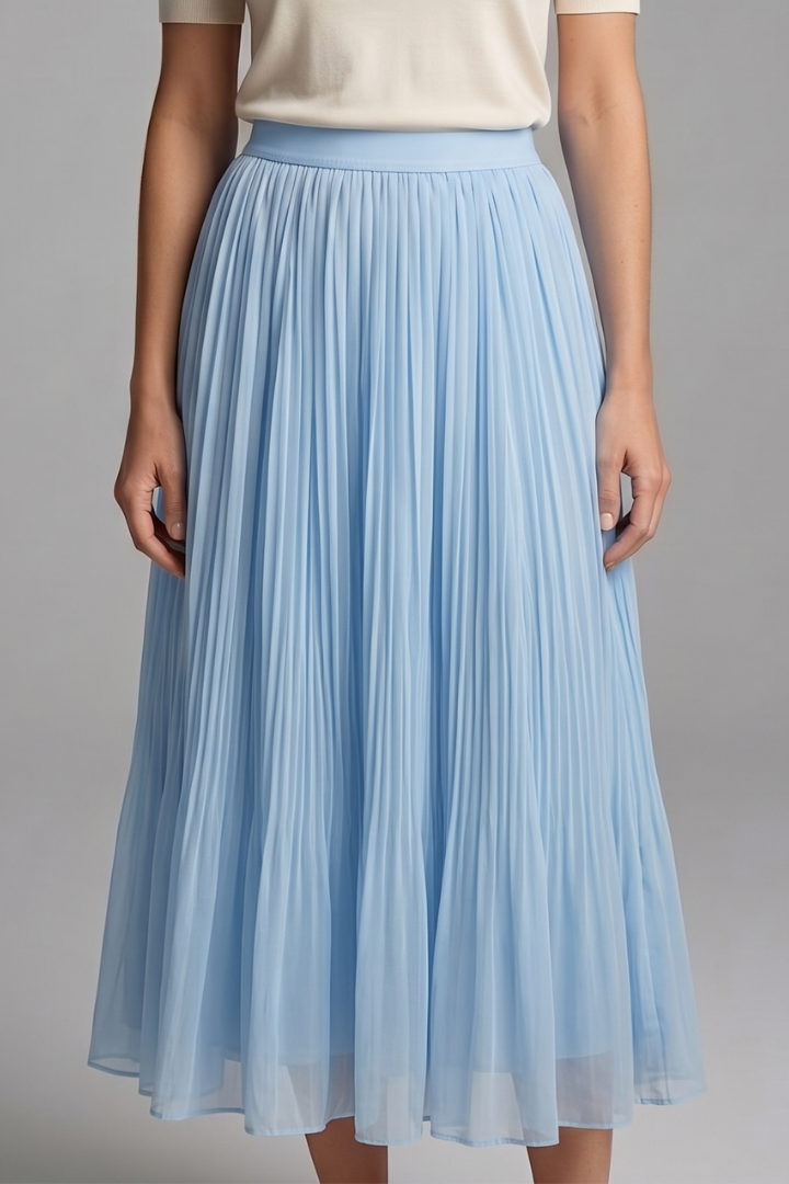 Brexley | Women Pleated Skirt with Elastic Waistband