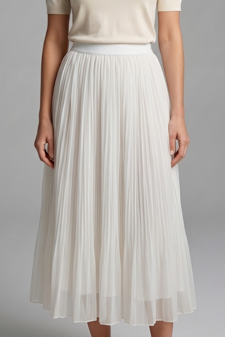 Brexley | Women Pleated Skirt with Elastic Waistband