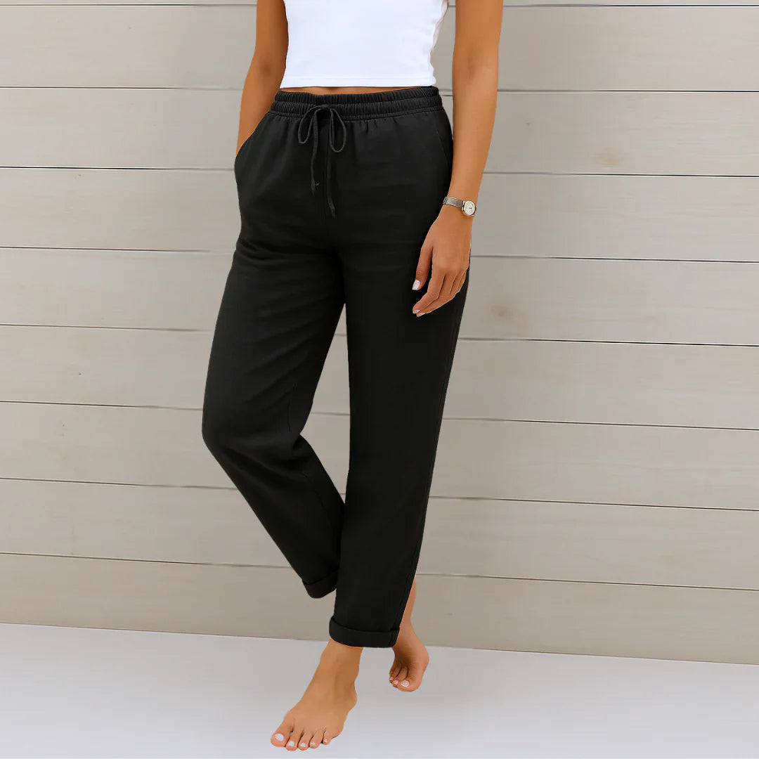Alessia | Wide-Leg Linen Stretch Trousers