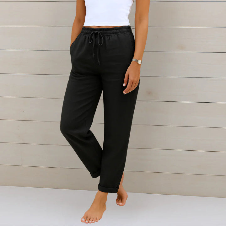 Alessia | Wide-Leg Linen Stretch Trousers