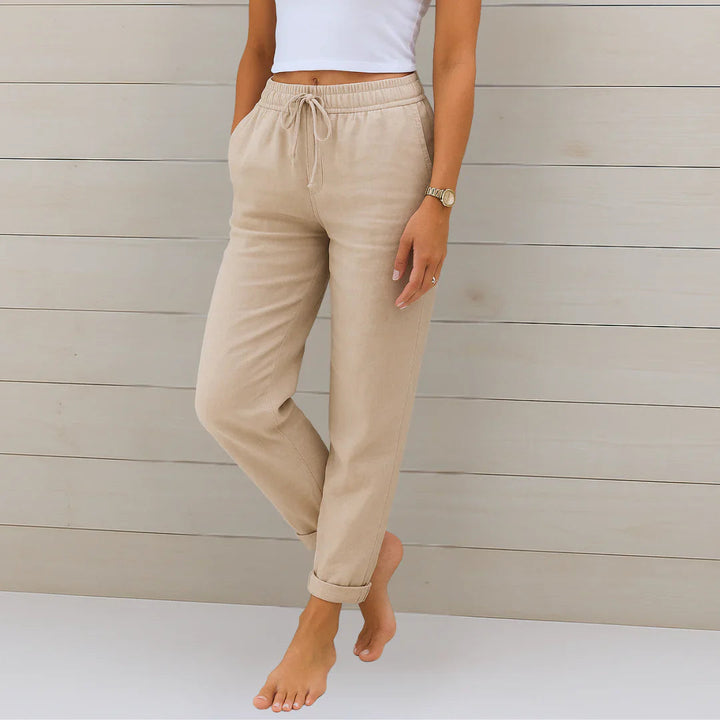 Alessia | Wide-Leg Linen Stretch Trousers