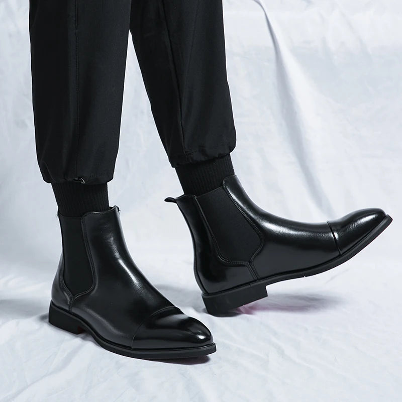 Ambrose | Men's Orthopedic Comfort Chelsea Boots - Slip-On Cap Toe Ankle Style Loafers — 1