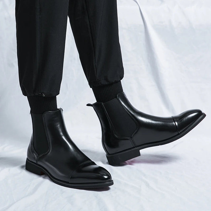 Ambrose | Men's Orthopedic Comfort Chelsea Boots - Slip-On Cap Toe Ankle Style Loafers — 2
