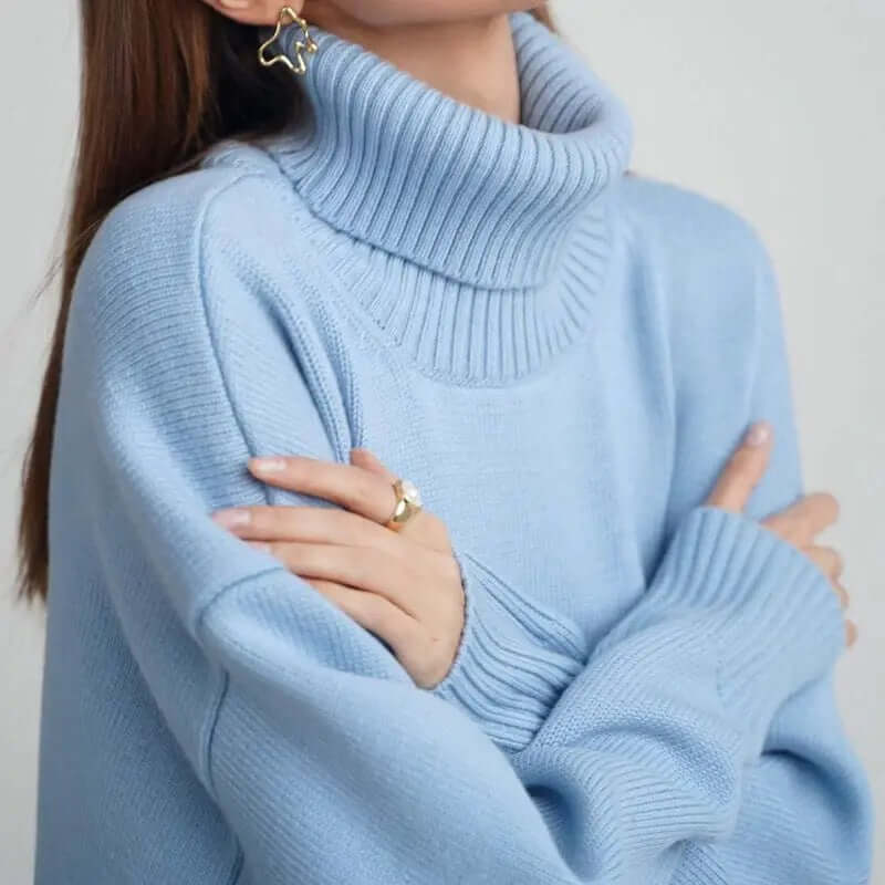 Aradora | Women's Oversized Turtleneck Knitted Jumper