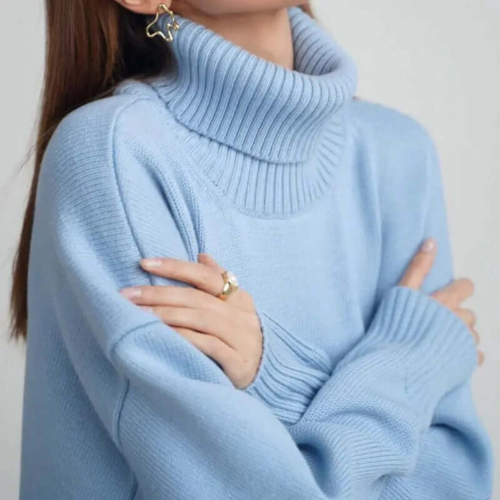 Aradora | Women's Oversized Turtleneck Knitted Jumper