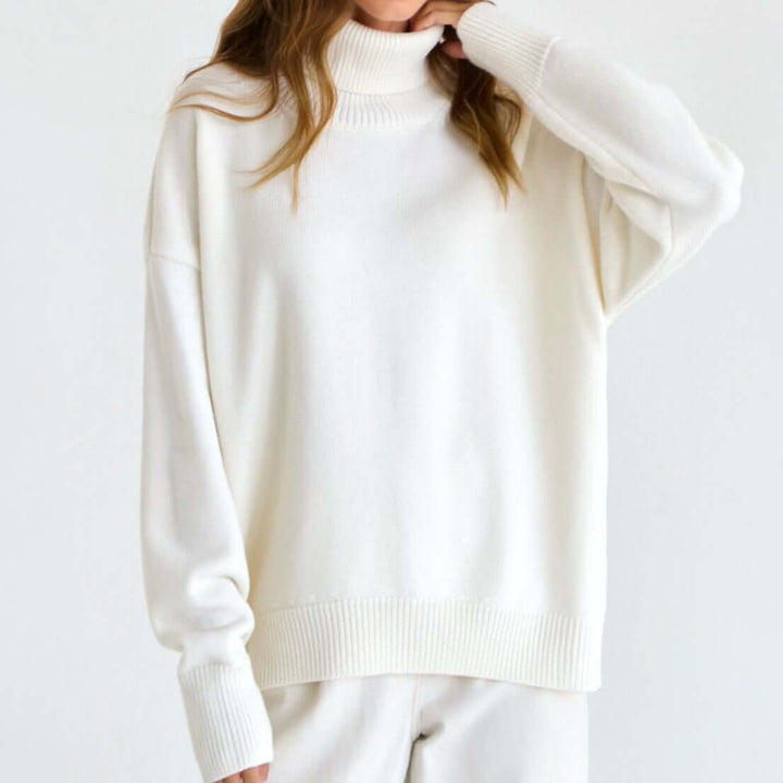 Aradora | Women's Oversized Turtleneck Knitted Jumper