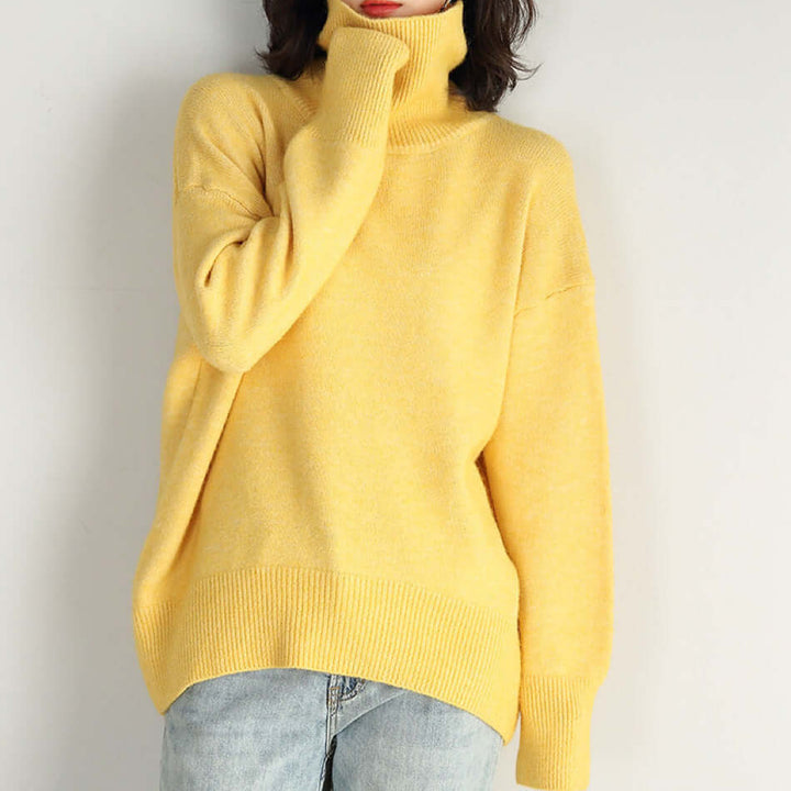 Aradora | Women's Oversized Turtleneck Knitted Jumper