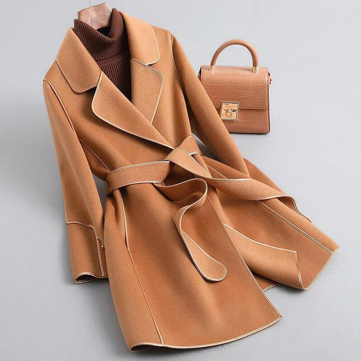 Araeen | Women's Wool Trench Coat Everyday Wear - Mint Green